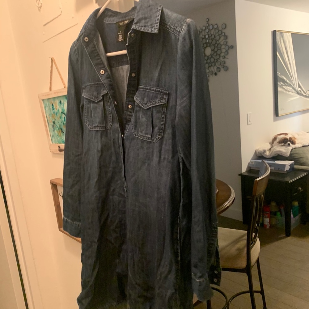 White House black market denim shirt dress